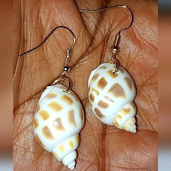 Beautiful seashell dangle earrings for girls and women - Picture 2 of 6